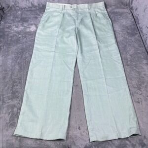 Mojito Collection Pants Mens 42x34 Sage Green 100% Linen Dress Beach Coastal NWT